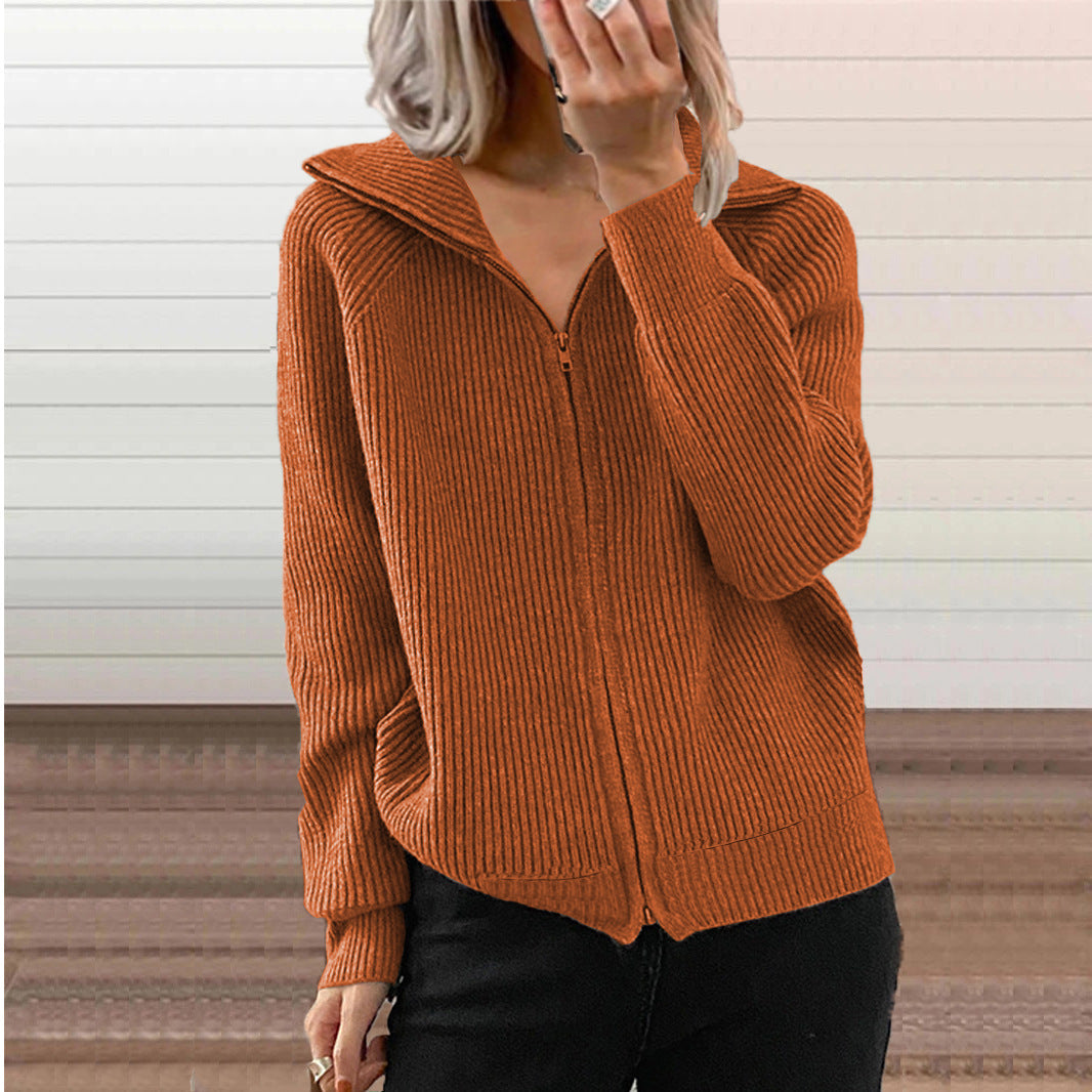Veste en tricot pour femmes avec capuche et design côtelé texturé Chic und Stil