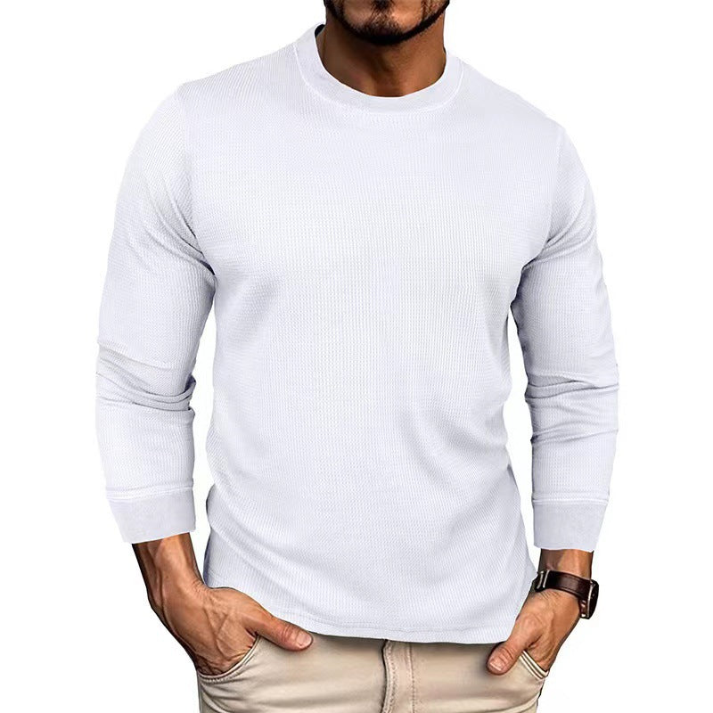 T-shirt à manches longues pour hommes en matériau ribbed respirant Chic und Stil