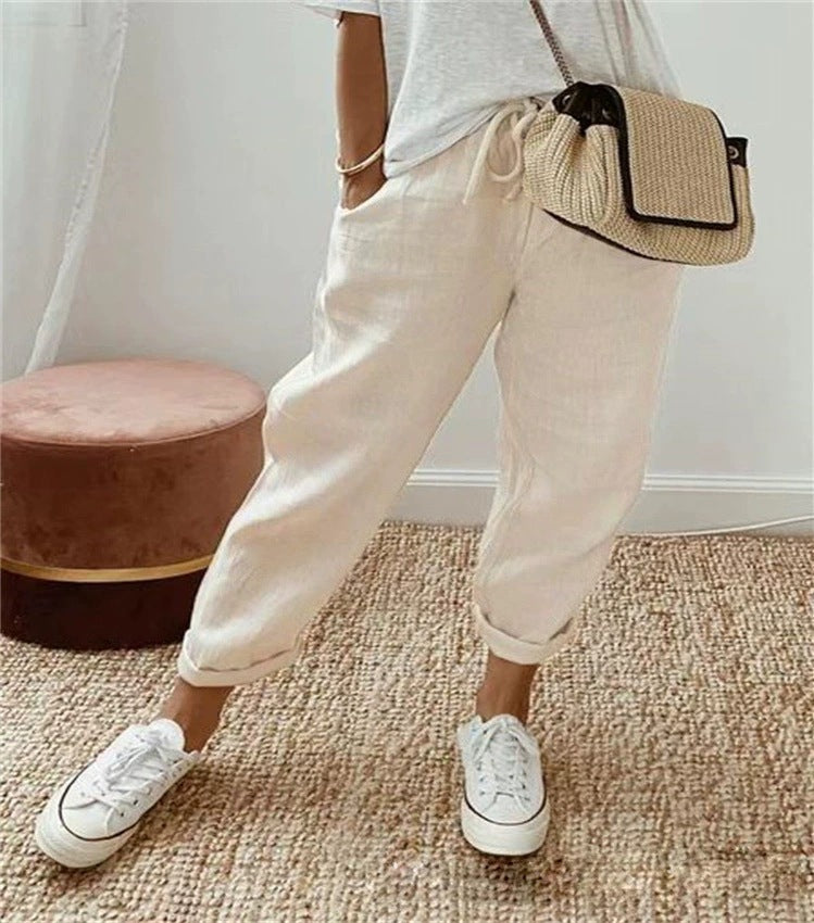 Pantalon Chino décontracté et confortable pour femmes avec ceinture élastique Chic und Stil