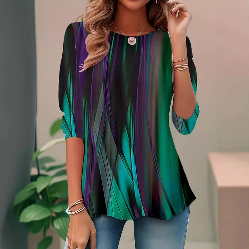 Blouse pour femmes avec motif abstrait et coupe décontractée Chic und Stil