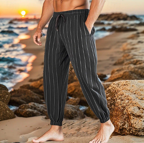 Pantalons de plage décontractés pour hommes avec taille élastique et poches latérales Chic und Stil
