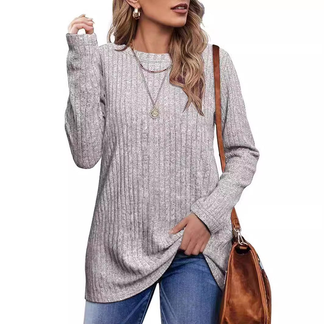 Chemise à manches longues décontractée pour femmes avec structure côtelée Chic und Stil