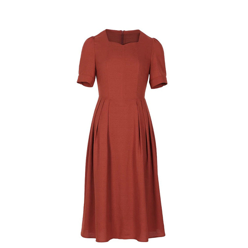 Robe midi à manches bouffantes élégante pour femmes Chic und Stil