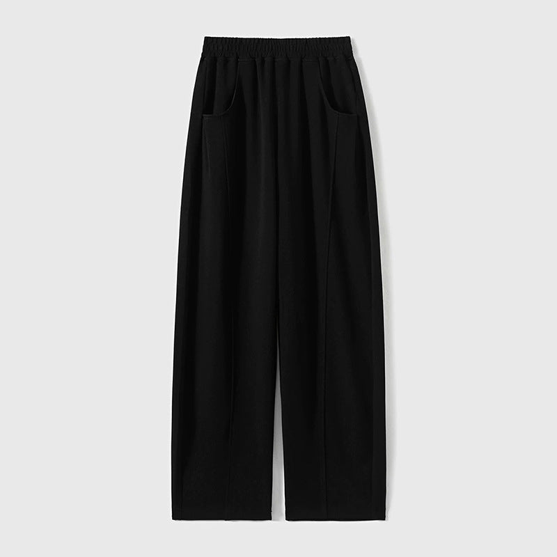Pantalons larges en jersey doux taille haute pour femmes Chic und Stil