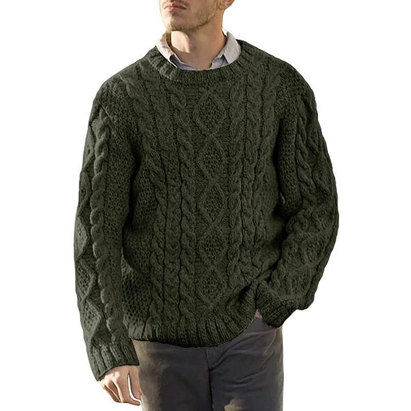 Pull en grosse maille pour homme avec motif en relief classique Chic und Stil