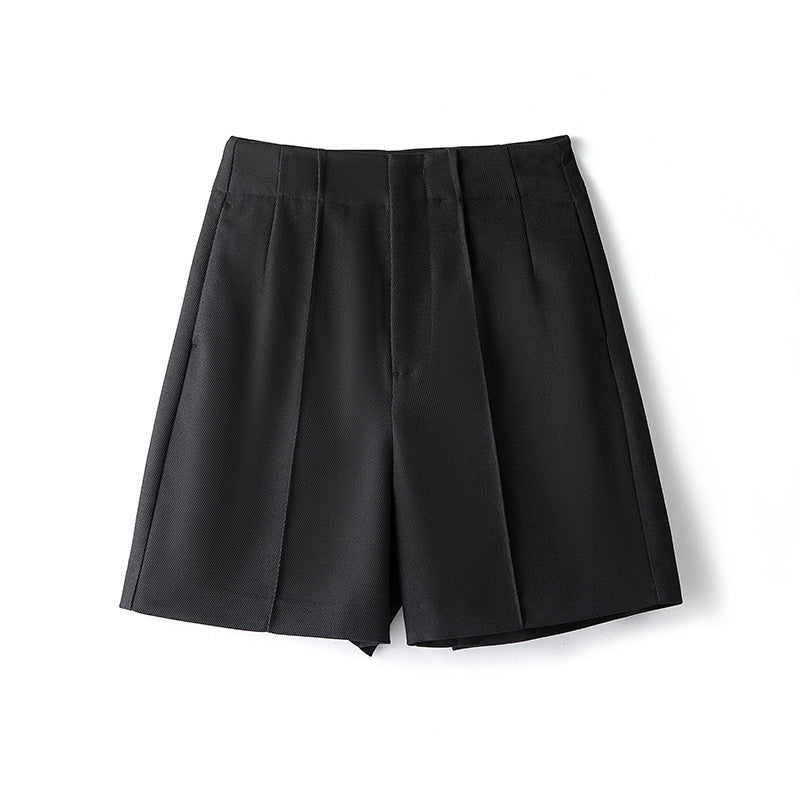 Shorts plissés taille haute ajustés pour femmes Chic und Stil
