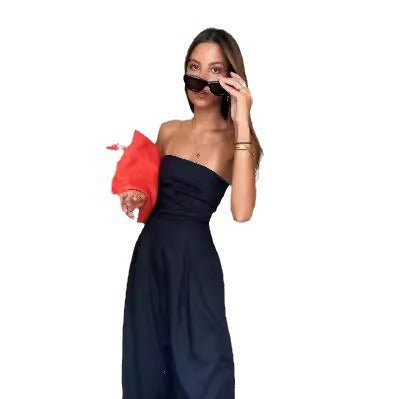 Salopette sans bretelles pour femmes avec jambes larges et poches latérales Chic und Stil