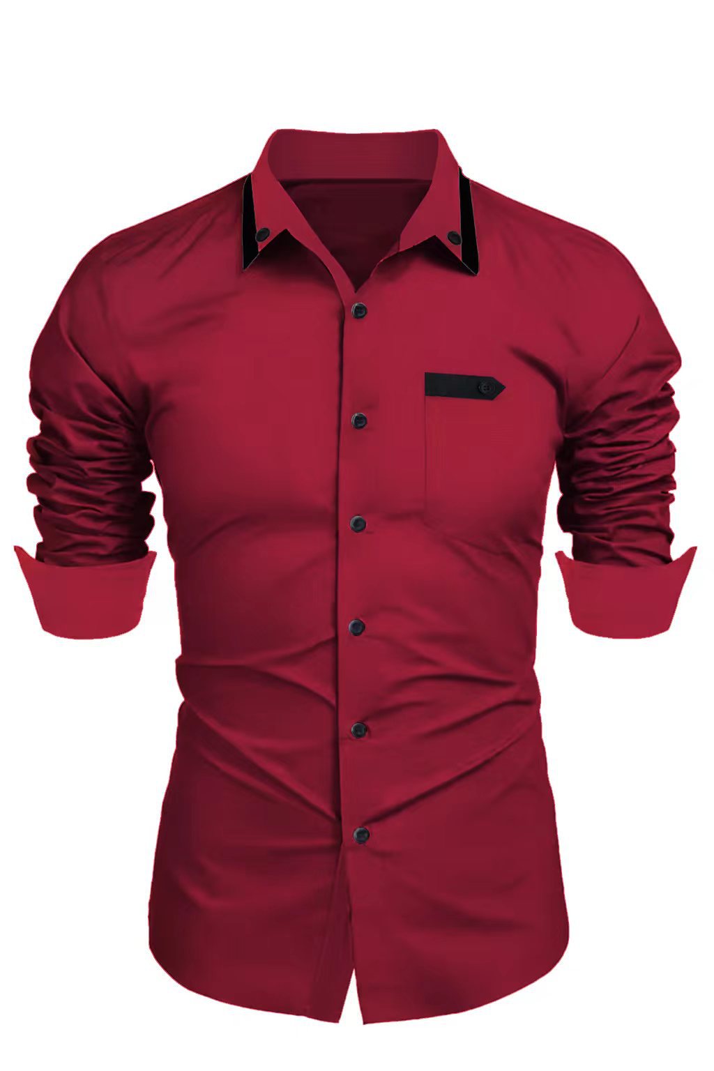 Chemise à manches longues élégante pour hommes avec fermeture à bouton Chic und Stil