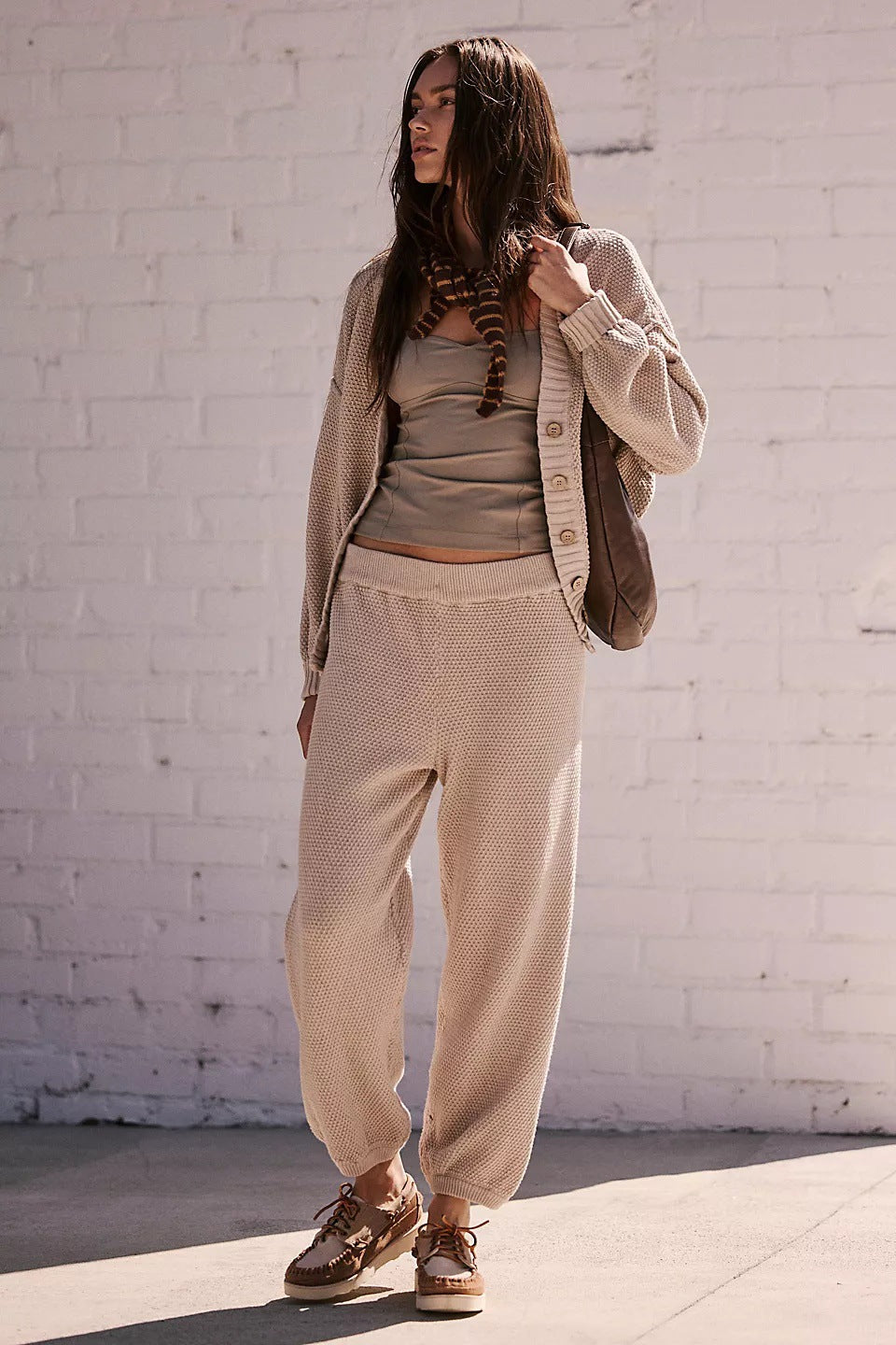 Dames Ensemble de loungewear en tricot décontracté avec haut ample et pantalons confortables Chic und Stil