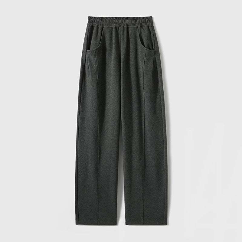 Pantalons larges en jersey doux taille haute pour femmes Chic und Stil