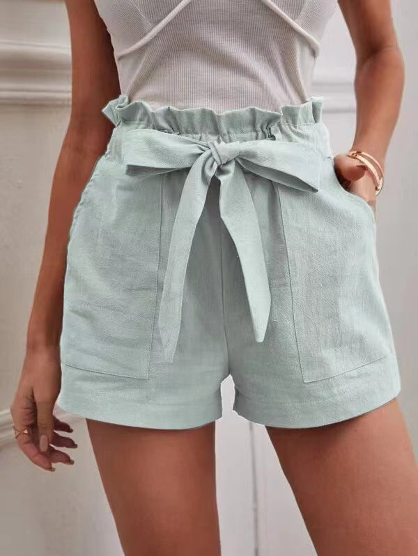 Shorts Tailorés pour Femmes avec Cravate et Poches Pratiques Chic und Stil