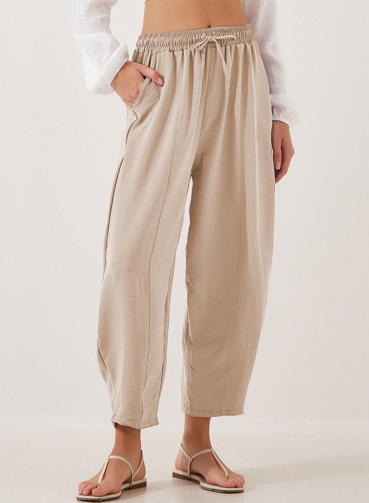 Pantalon de loisirs décontracté pour femmes avec taille élastique et poches pratiques Chic und Stil
