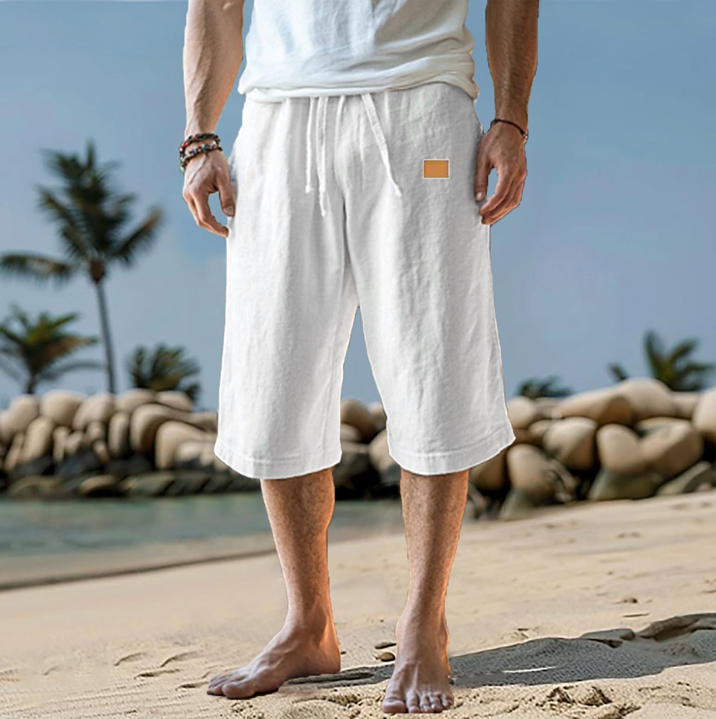 Pantalons décontractés pour hommes avec taille élastique et poches latérales pratiques Chic und Stil