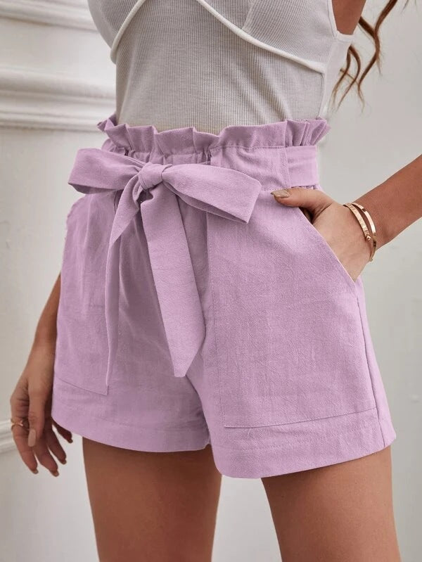 Shorts Tailorés pour Femmes avec Cravate et Poches Pratiques Chic und Stil
