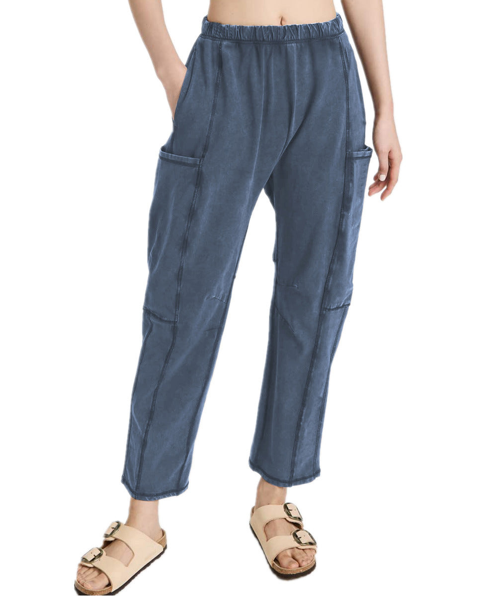 Casual sport pants for women with elastic waistband and functional side pockets Chic and Style