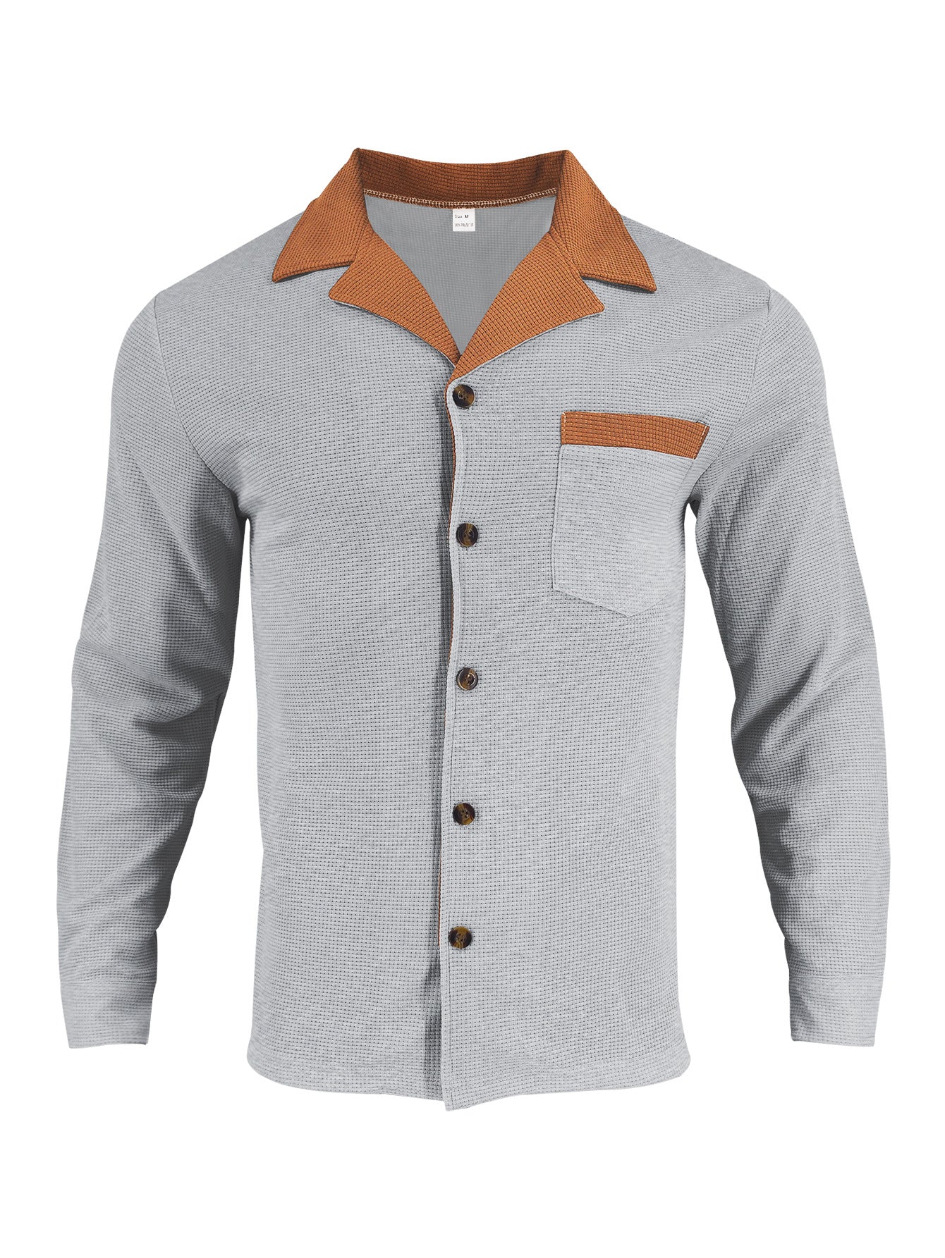 Chemise de luxe pour hommes au design structuré avec col contrasté et poche poitrine pratique Chic und Stil