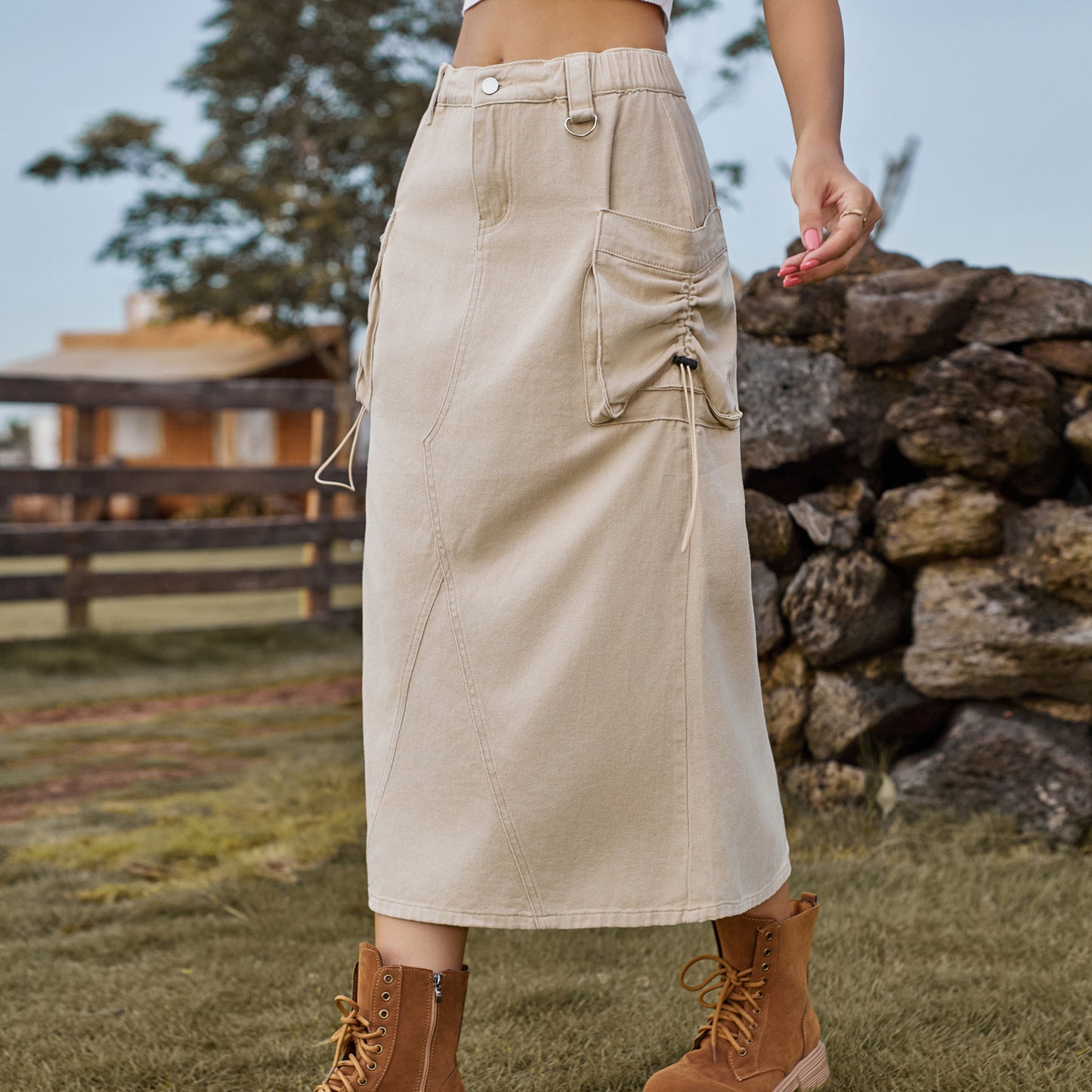 Jupe maxi pour femmes au style utilitaire avec poches pratiques Chic und Stil