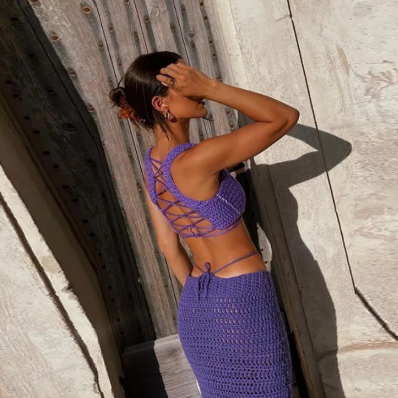 Robe en crochet pour dames avec une coupe raffinée et un design unique Chic und Stil