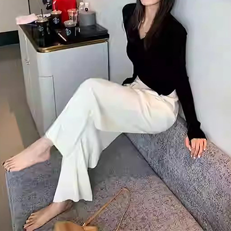 Pull en maille côtelée à dos croisé pour femmes Chic und Stil