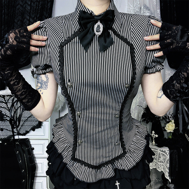 Blouse corset peplum inspirée du gothique pour femmes Chic und Stil