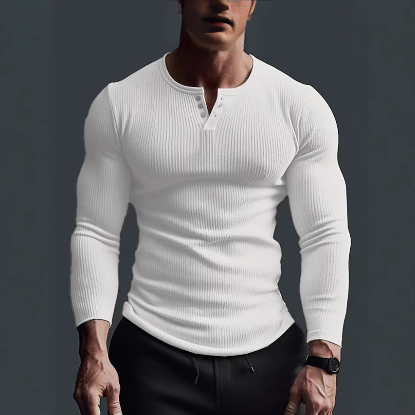 Chemise à boutons à manches longues pour hommes au design en rib moderne Chic und Stil