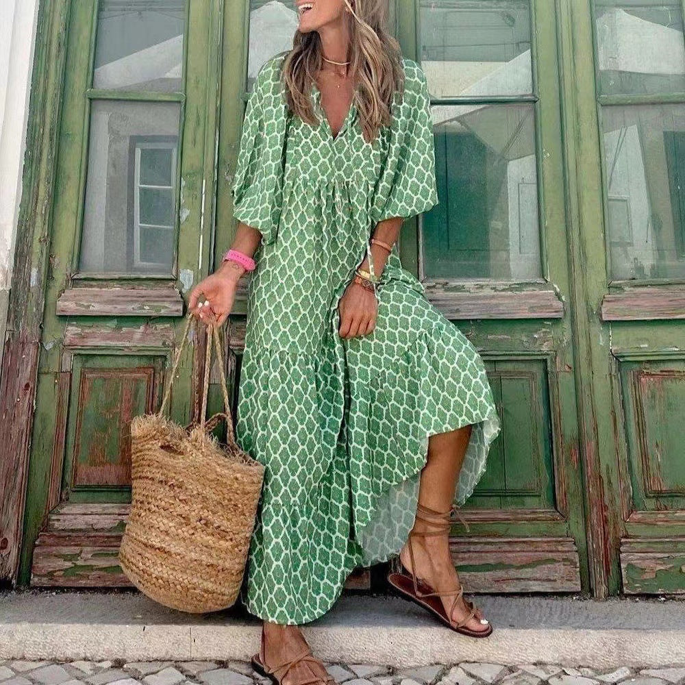 Robe maxi à volants bohème Chic und Stil femmes