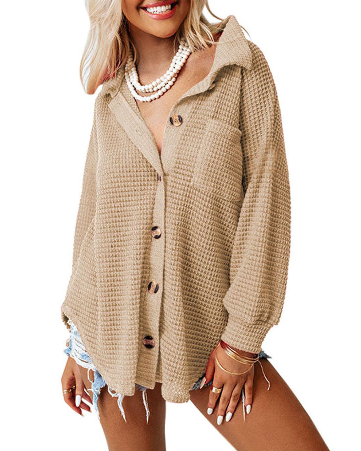 Veste en chemise à carreaux décontractée pour femmes avec patte de boutonnage Chic und Stil