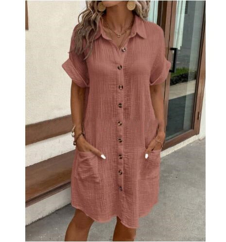 Robe chemise pour femmes avec patte de boutonnage et poches pratiques Chic und Stil