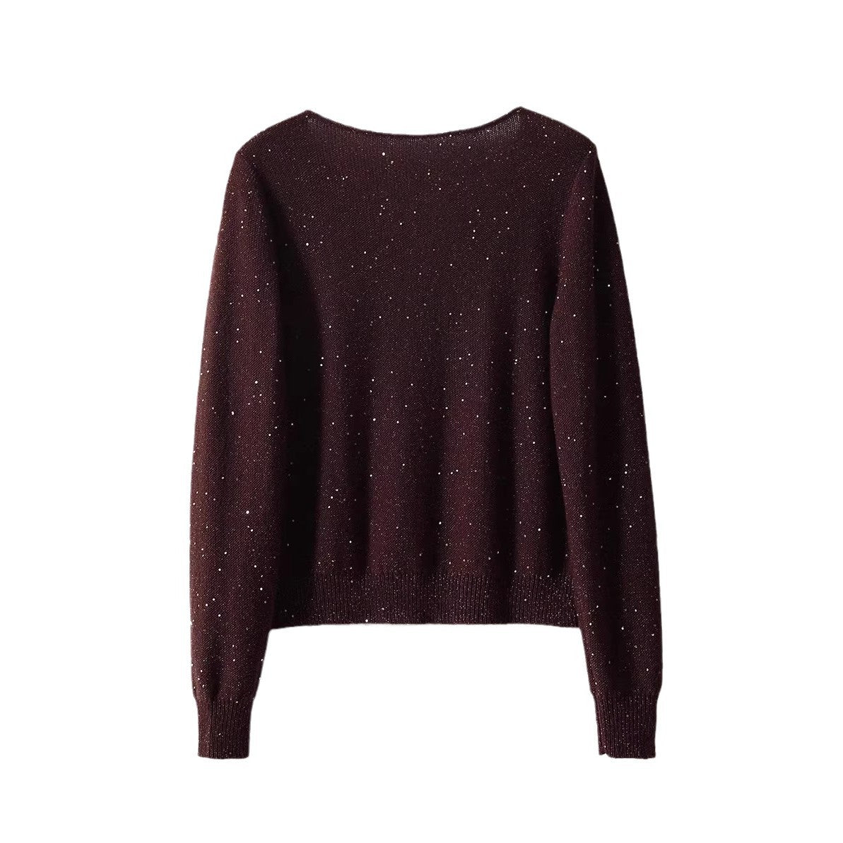 Pull scintillant femme à col en V Chic und Stil