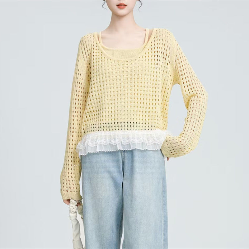 Femme pull léger avec détail volants Chic und Stil