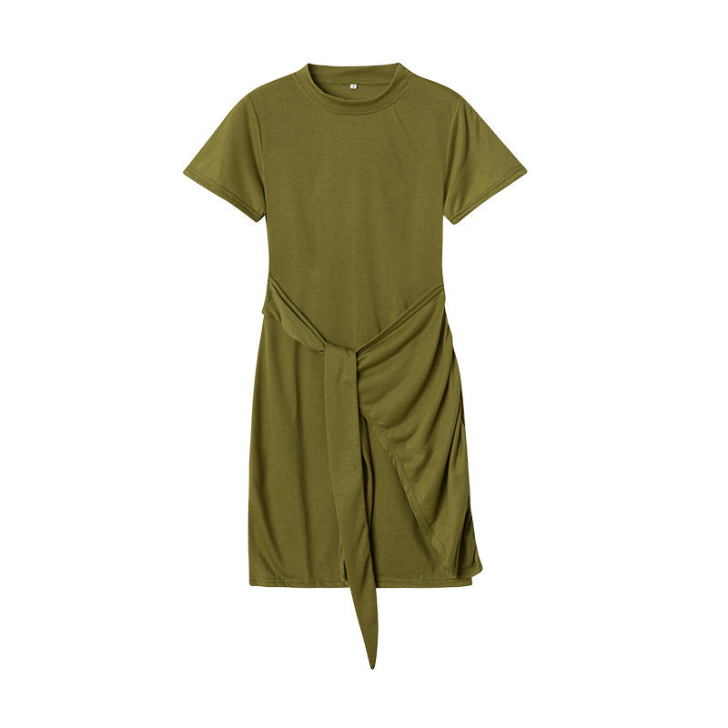 Robe T-Shirt drapée de loisirs pour femmes Chic und Stil