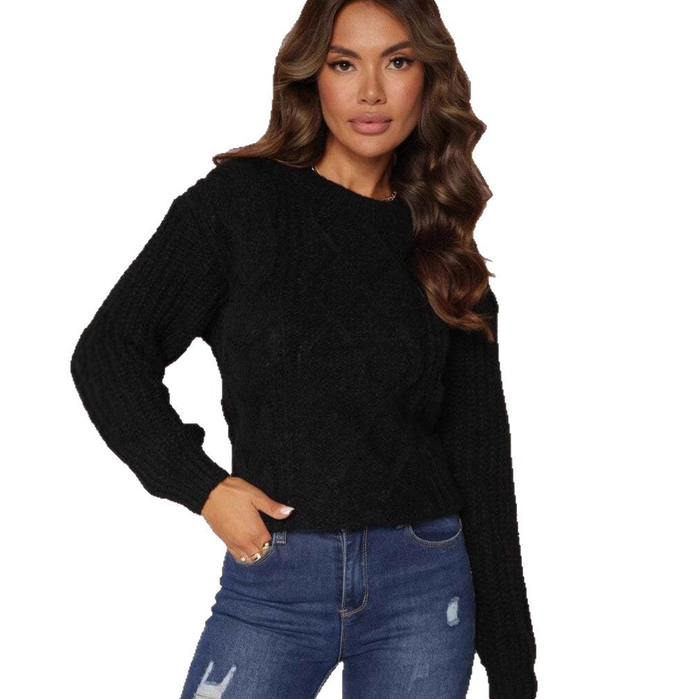 Pull en maille chunky décontracté pour femmes avec un design de tresse moderne et une coupe confortable Chic und Stil