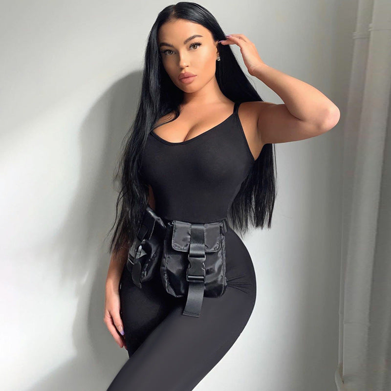 Combinaison Bodycon pour femmes avec des bretelles spaghetti réglables Chic und Stil
