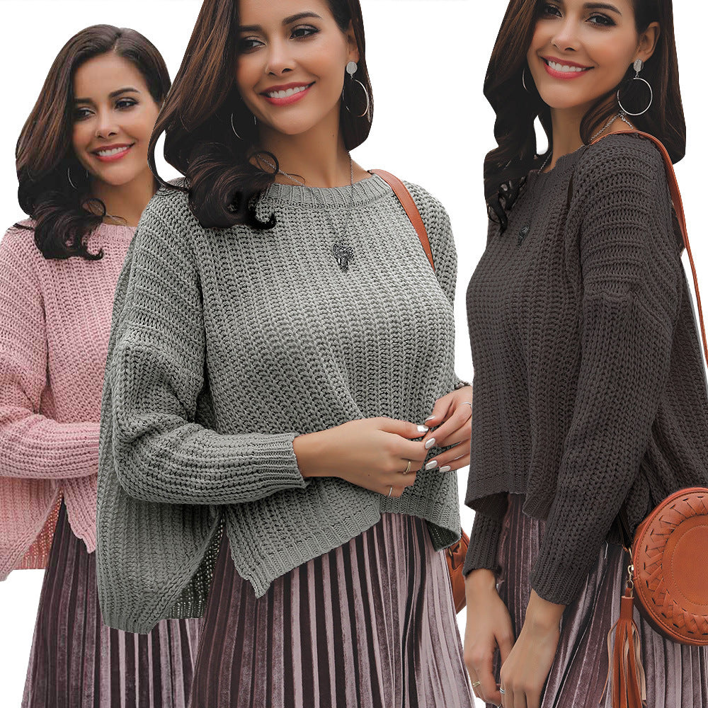 Pull femme en grosse maille tricoté avec coupe décontractée et design structuré Chic und Stil