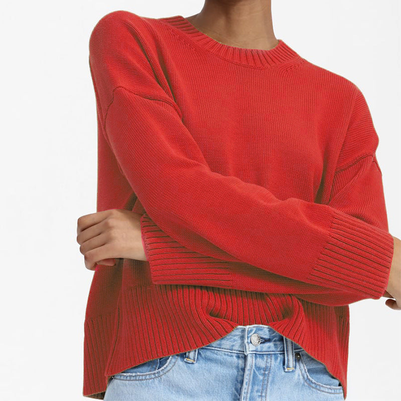 Dames Pull en tricot épais avec coupe large et design décontracté Chic und Stil