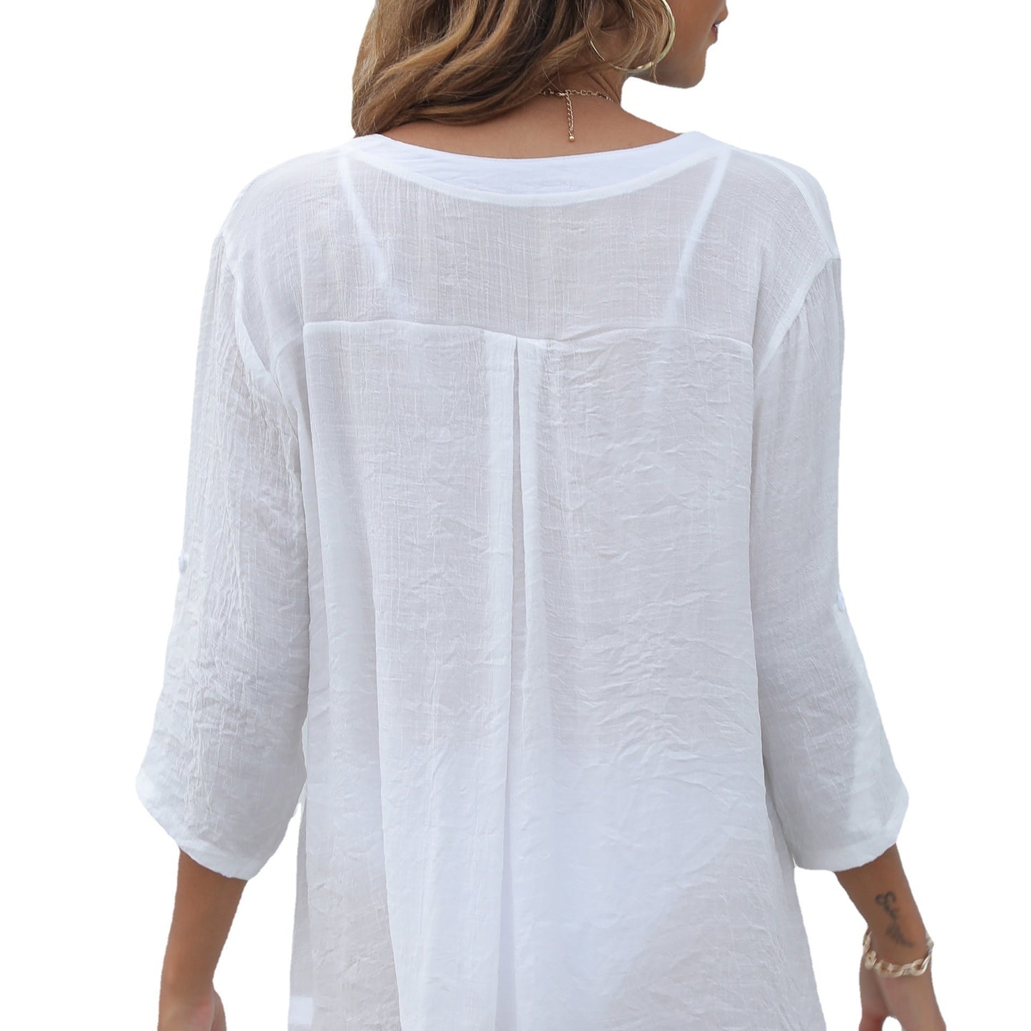 Dames Robe Tunique Légère Resort Chic und Stil