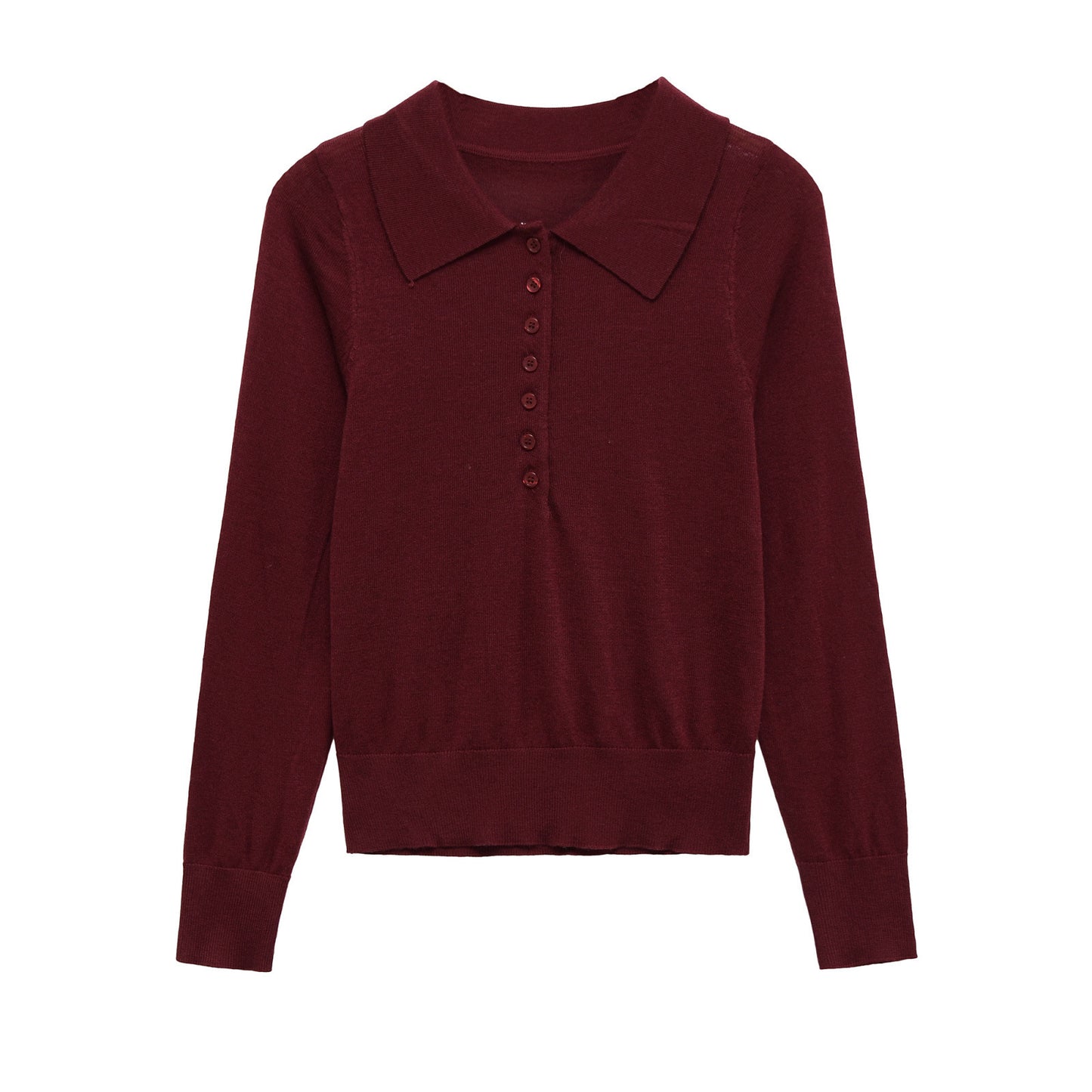 Pull femme à manches longues avec col polo et décolleté boutonnable Chic und Stil