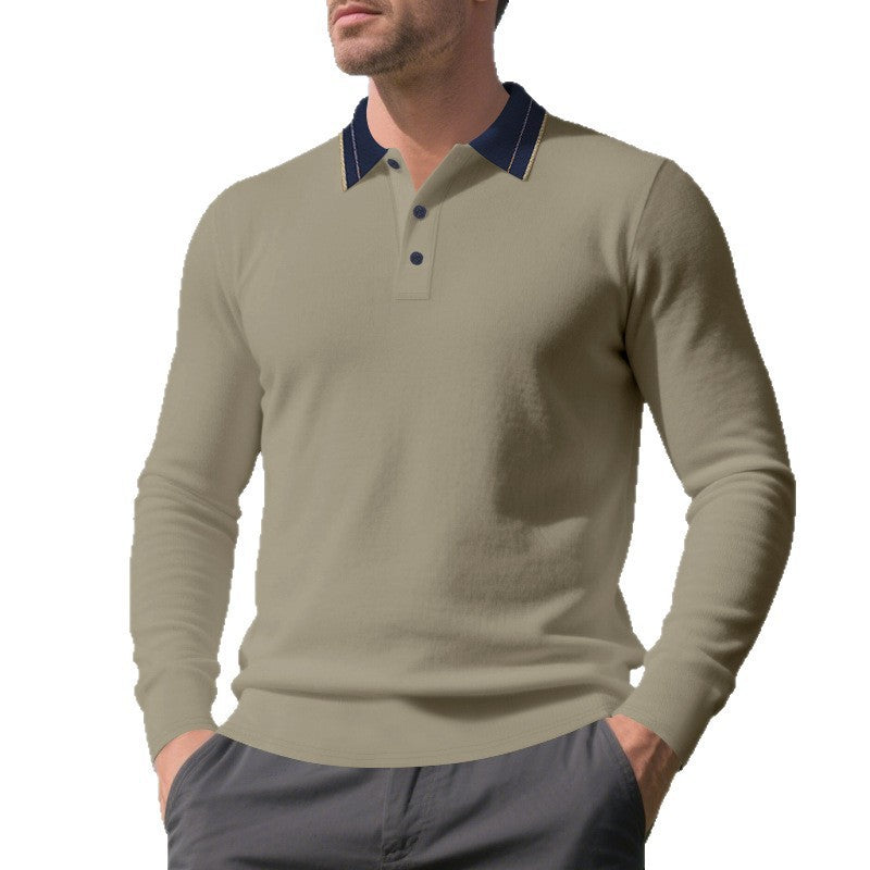 Polo pour homme à manches longues avec col élégant Chic und Stil