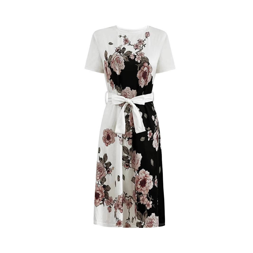 Robe fourreau pour femmes avec motifs floraux et ceinture ajustable Chic und Stil