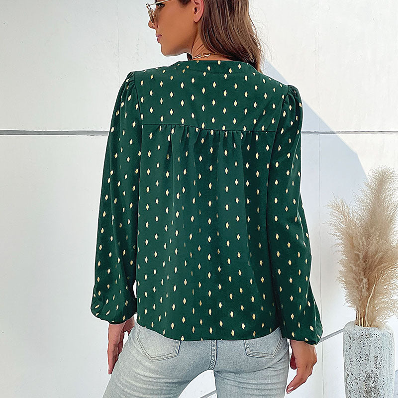 Chemise femme avec imprimé fin et détails de boutons Chic und Stil