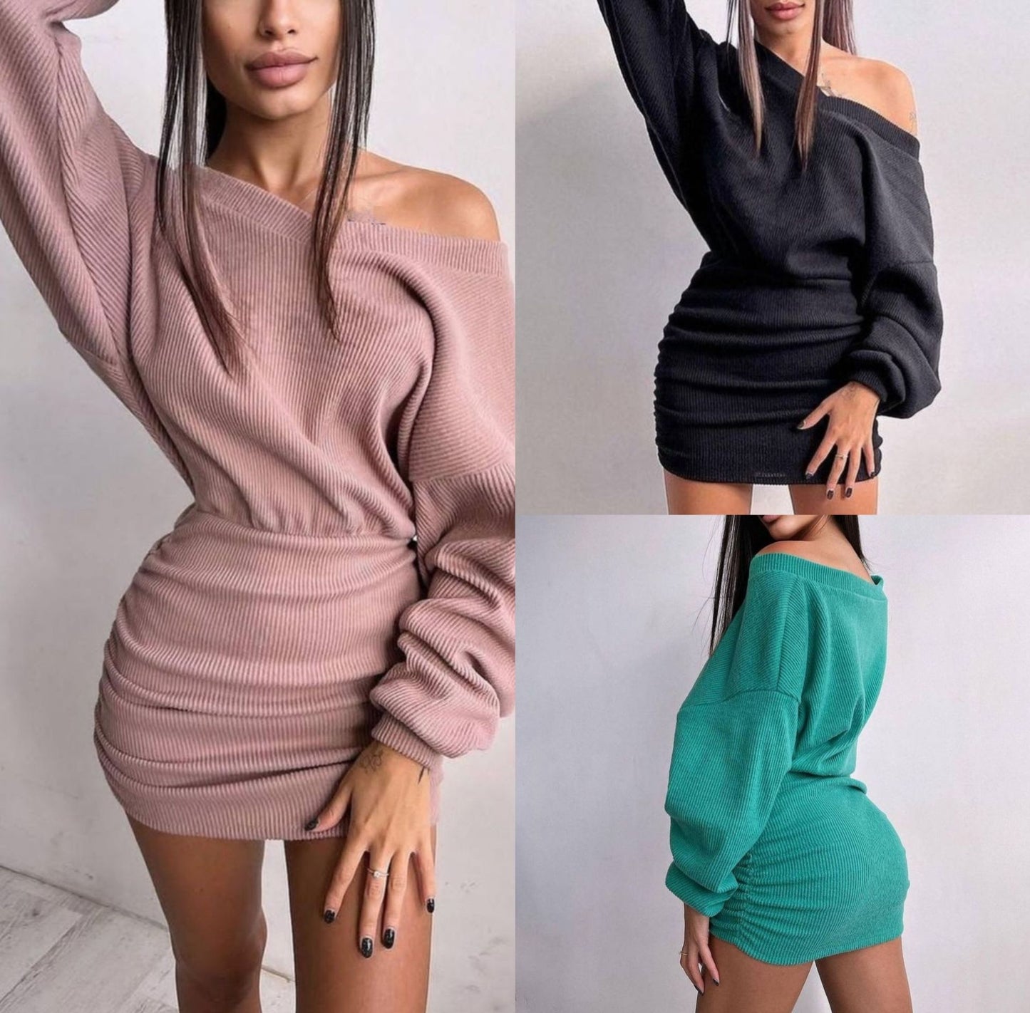 Robe mini femme avec design asymétrique et col large Chic und Stil