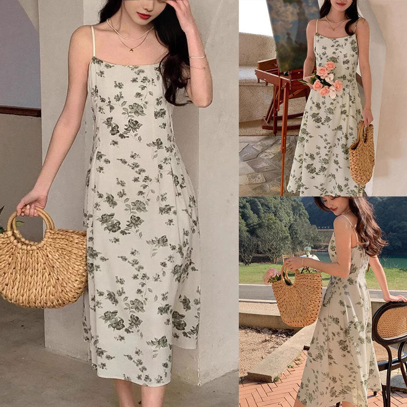 Robe midi A-ligne à fleurs pour femmes Chic und Stil