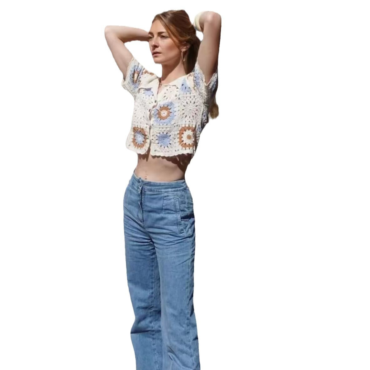 Dames gilet en motif unique de granny square Chic und Stil