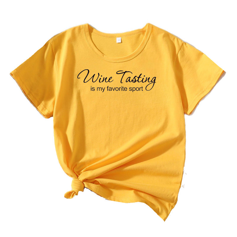 T-shirt de loisirs pour femmes Chic und Stil Vin Dégustation