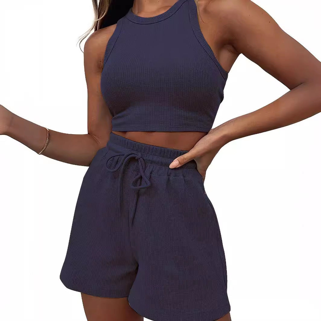 Tenue courte sportive à deux pièces pour femmes avec structure côtelée Chic und Stil