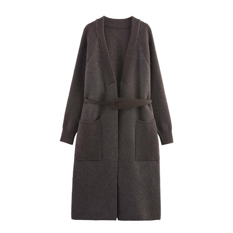 Knit coat woman with an elegant fit and practical pockets Chic and Style