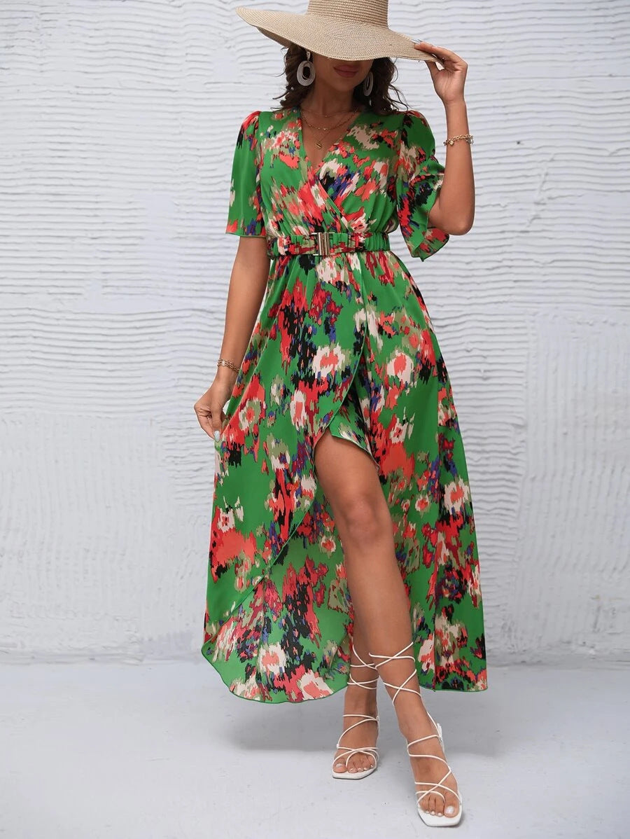 Robe maxi ceinturée pour femmes Chic und Stil