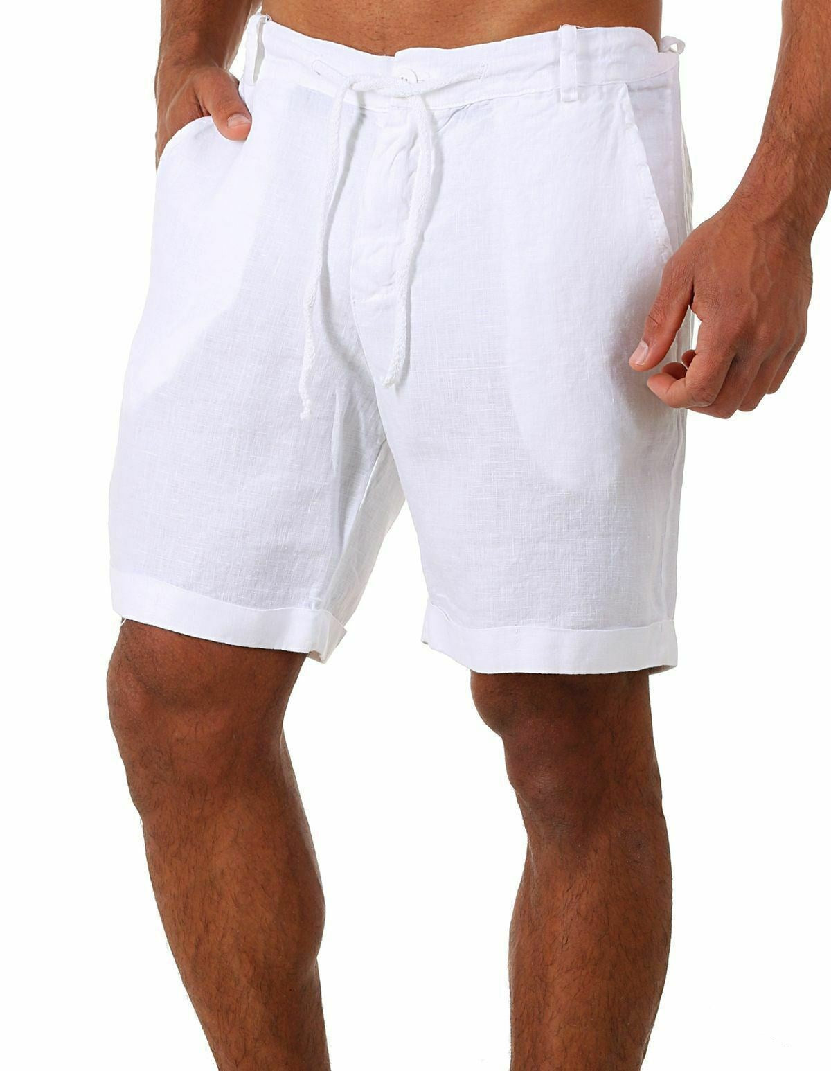 Shorts en lin décontractés pour hommes avec taille ajustable et poches pratiques Chic und Stil