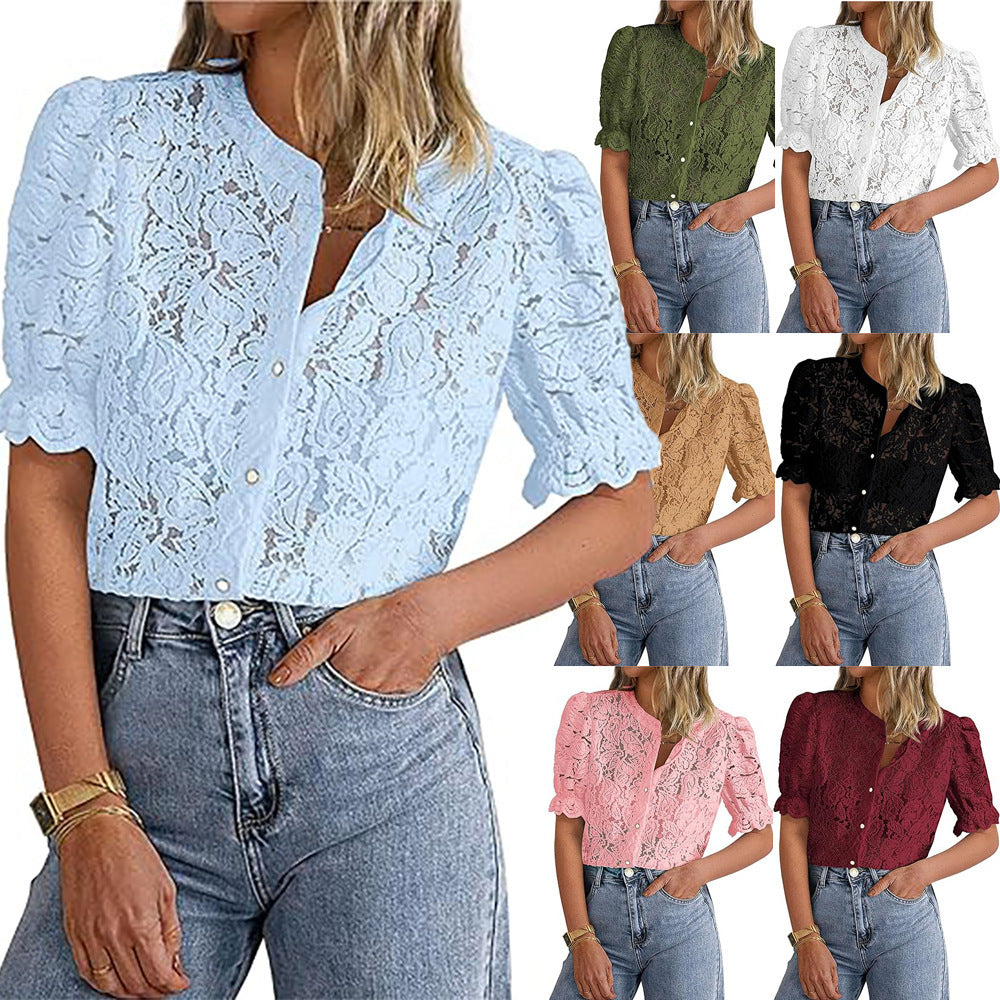 Blouse à superposition en dentelle pour femmes Chic und Stil
