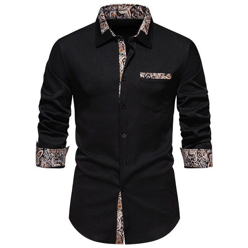 Chemise à manches longues classique pour hommes avec un motif paisley moderne Chic und Stil